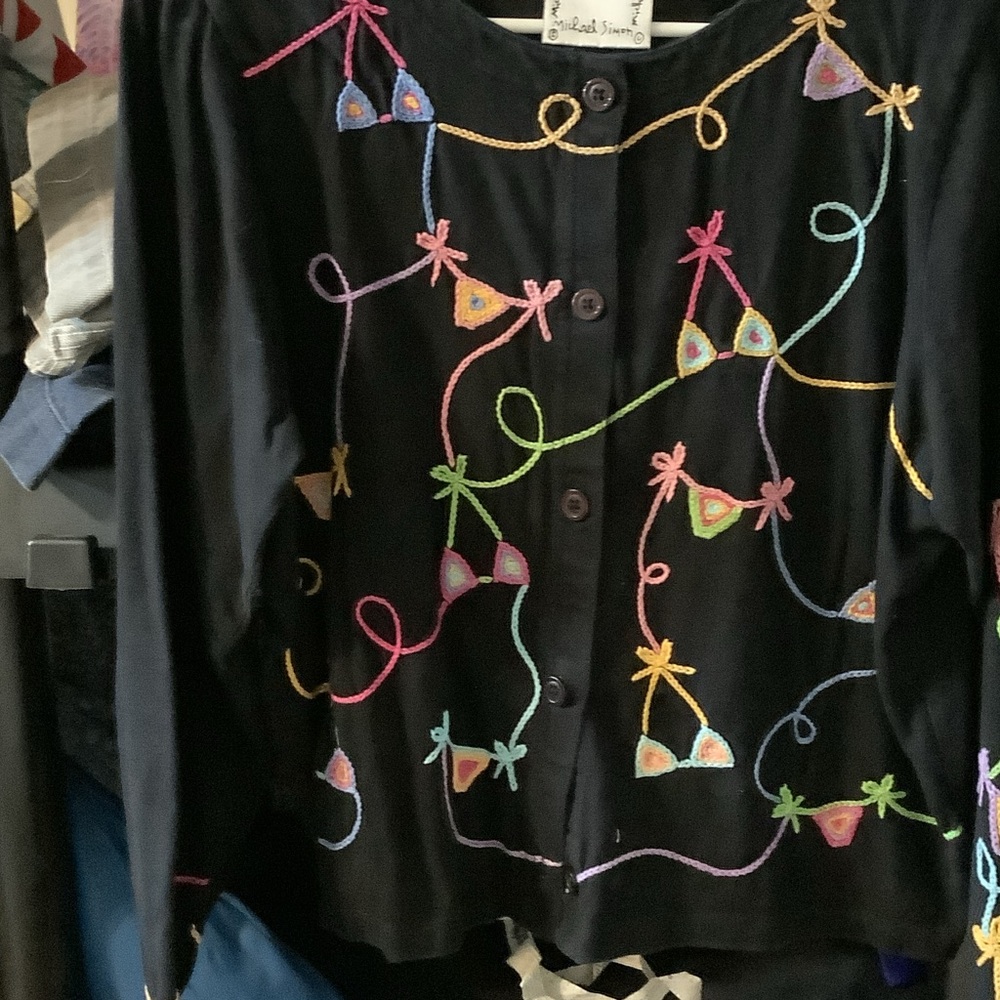 Michael Simon Black Jacket, Full Button With Biki… - image 4